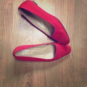 Prada Milano red kitten heel